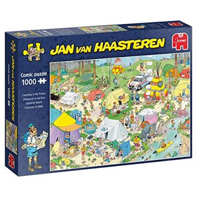 Jumbo Puzzles Jan van Haasteren Puzzle 1000 Teile – Camping im Wald – ab 12 Jahren – Comic Puzzle von Jumbo