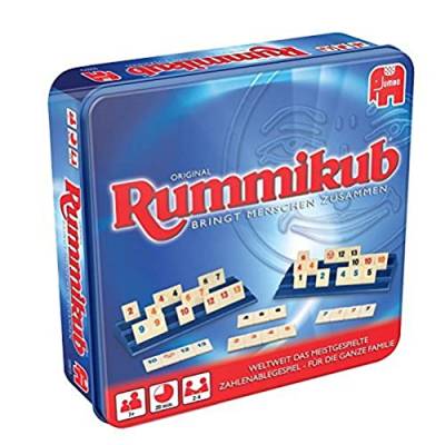 Jumbo Spiele 3973 Original Rummikub in Metalldose - der Spieleklassiker unter den Gesellschaftsspielen - für Erwachsene und Kinder ab 7 Jahren von Jumbo