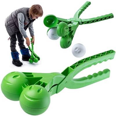 KADAX Schneeballformer, Schneeballzange aus robustem Kunststoff, 38x16x9cm Schneeball Spielzeug für unvergessliche Wintertage, Schneeball Maker (Grün) von KADAX