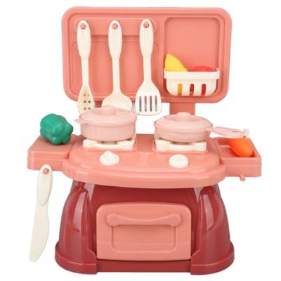 Küchenspielset Kinder Küchenutensilien Set Realistisches Kochspielset Mädchen Baby Haushaltswaren Küchenspielzeug (Rot) von KKPLZZ