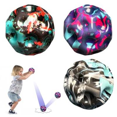 Astro Jump Ball, 3 Stück Moon Ball, Hohe Springender Gummiball, Moonball, 7 cm, Mini Bouncing Ball Toy, Space Theme Bouncy Balls, Space Ball, Kinder Spielzeug, Jumpball für Kinder und Erwachsene von KOIROI