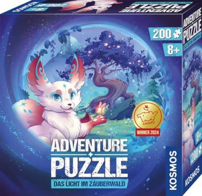 KOSMOS 683597 Adventure Puzzle Das Licht im Zauberwald, 200 Teile, interaktives Abenteuerpuzzle für Kinder, Abenteuergeschichte mit jedem Puzzleteil entdecken, Ausgezeichnet mit dem Toy Award 2024 von Kosmos