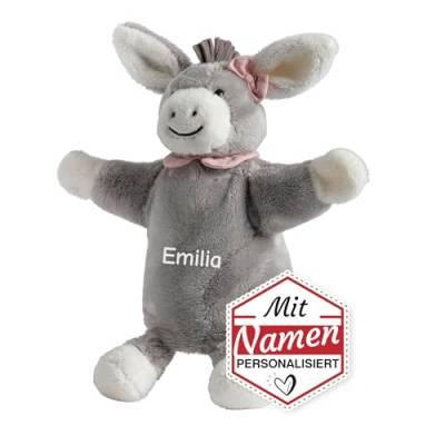 Sterntaler Esel Emmi Girl Handpuppe-Schnuffeltuch mit Namen Bestickt, Mädchen Baby & Kinder Schmusetuch personalisiert, Kasperlepuppe, Kasperletheater Puppe von LALALO