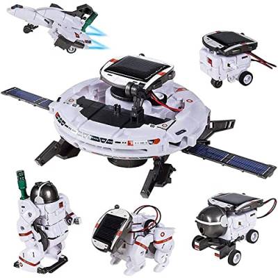 LUFEIS Solar Roboter Spielzeug ab 8 Jahre, 6 in 1 STEM Solar Roboter Spielzeug, Kosmos experimente für Kinder ab 8 Jahre, Konstruktionsspielzeug Bausatz Geschenke für Jungen Mädchen ab 8 9 10+ Jahren von LUFEIS
