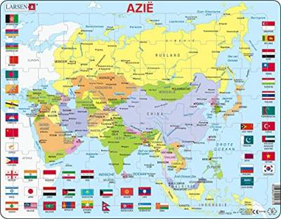 Larsen K44 Asien-Politische Karte, Niederländisch Ausgabe, Rahmenpuzzle mit 70 Teilen von Larsen