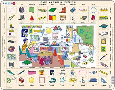 Puzzle 70 Teile - Rahmenpuzzle - Learning English 6: In der Schule von Larsen