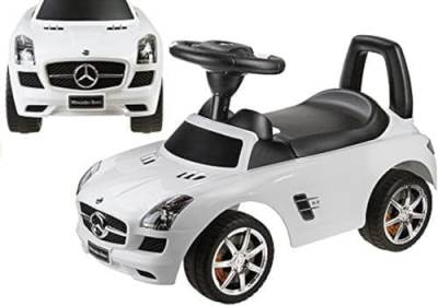 Lean Toys Lizenziert Mercedes Benz Rutschauto für Babys Weiß Rutscher Rutschfahrzeug Babyrutscher Auto für Kinder von Lean Toys