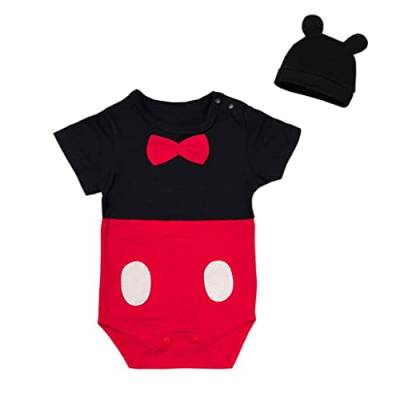 Lito Angels Mickey Maus Kostüm Verkleidung mit Mütze Mäuseohren für Baby Jungen Größe 3-6 Monate 68 von Lito Angels