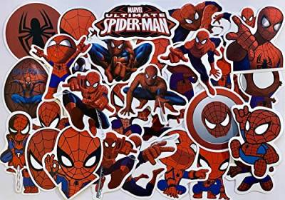 Spiderman Aufkleber, Graffiti, selbstklebend, Motiv Spinne, für Laptop, Skateboard, Gepäck, selbstklebend, Graffiti, Patches, lose (35 Stück) von Longsing