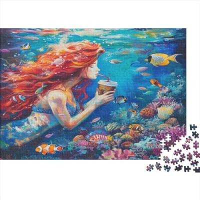 Beautiful Mermaids Hölzernes Nachhaltiges Puzzle Für Erwachsene 1000 Teile Mermaids Herausforderndes Spiel Geschenke Heimdekoration Puzzle 1000pcs (75x50cm) von MCSQAEEZE