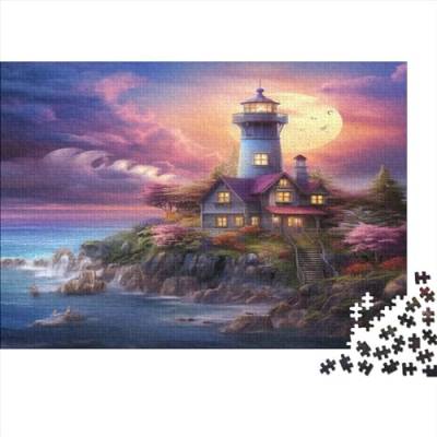 Coastal Lighthouses Hölzernes Puzzles Für Die Ganze Familie 500 Teile Lighthouses Stressabbau Tolles Geschenk Heimdekoration Puzzle 500pcs (52x38cm) von MCSQAEEZE