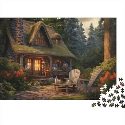 Cosy Cottage Hölzernes Nachhaltiges Puzzle Für Erwachsene 300 Teile Cottage Herausforderndes Spiel Heimdekoration Puzzle 300pcs (40x28cm) von MCSQAEEZE