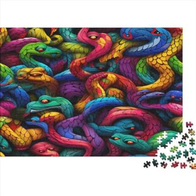 Snakes Hölzernes Jigsaw Puzzles Für Erwachsene Familie Oder Kinder 1000 Teile Colourful Lernspiel Geschenke Heimdekoration Puzzle 1000pcs (75x50cm) von MCSQAEEZE