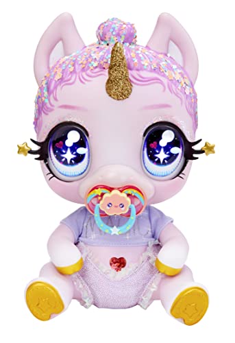 Glitter Babyz MGA Einhorn Baby-Puppe - Jewels Daydreamer - Mit magischen Farbwechseln, Lavendel Glitter Haar, Magic Outfit, Windel, Shampoo Flasche & Schnuller - Für Kinder ab 3 Jahren von MGA Entertainment