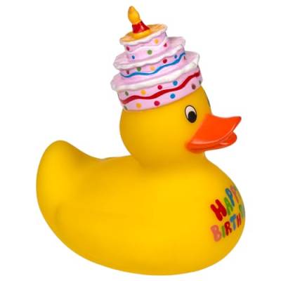 MIJOMA Quietsche-Ente Badeente | Niedliche Schwimmenten für Kinder & Erwachsene | Hochwertiges, langlebiges Material | ca. 10 cm (Geburtstag) von MIJOMA