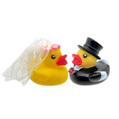 MIK funshopping 2-teiliges Set Badeente Quietscheente Badewannenspielzeug - Hochzeitspaar-Enten Brautpaar von MIK funshopping