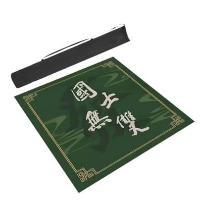 Mahjong-Tischdecke Grüne Mahjong-Matte Mit Gummirückseite, Rutschfeste Und Geräuschreduzierende Dicke Mahjong-Tischmatte, Spielkarten Und Dominosteine ( Color : Green-3 , Size : 35.4x35.4in/90x90cm ) von MOOFUT