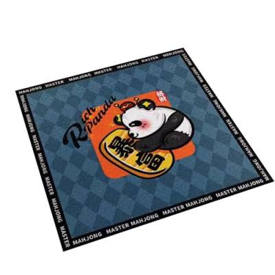 Mahjong-Tischdecke Quadratische, Kurze Plüsch-Mahjong-Tischmatte, Niedliche Cartoon-Panda-bedruckte Kartenspiel-Tischmatte For Mahjong/Karten/Namenstischdecke ( Color : Blue-3 , Size : 39.4x39.4inch ) von MOOFUT