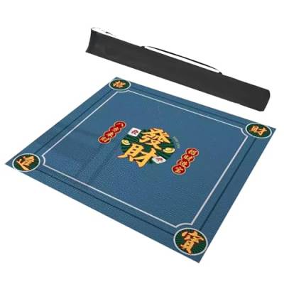 Mahjong-Tischdecke Quadratische Mahjong-Matte Mit Tragetasche, Rutschfeste Und Geräuschreduzierende Spieltischabdeckung For Mahjong-/Karten-/Namenstischabdeckung ( Color : Blue , Size : 55.1x55.1inch/ von MOOFUT