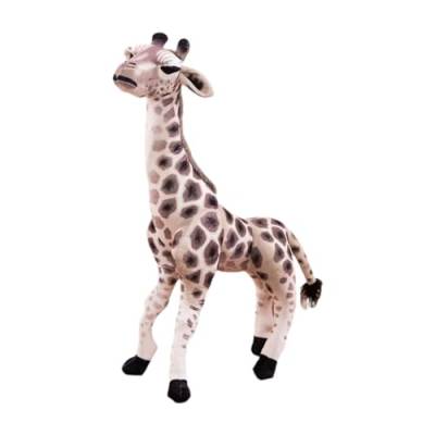 MagiDeal Plüsch-Giraffe für Kinder, realistisch, süß, 90 cm, Heimdekoration, Stofftier, stehendes Giraffenspielzeug für Kinder, Jungen und Mädchen, Hellgrau von MagiDeal