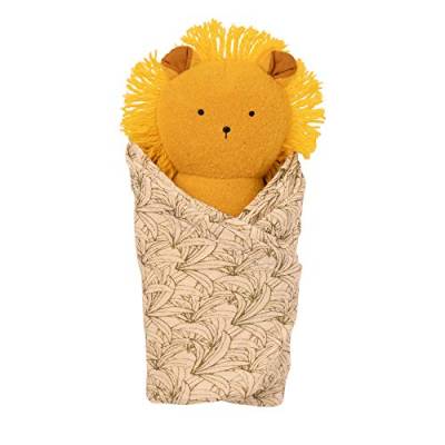 Manhattan Toy Bestickte Plüsch-Löwen-Baby-Rassel + weiches Spucktuch aus Baumwolle, 40,64 cm x 40,64 cm von Manhattan Toy