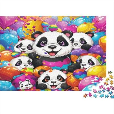 Niedlicher Panda Erwachsene 1000 Teile Karikatur Puzzle Lernspiel Moderne Wohnkultur Geburtstag Family Challenging Spiele Stress Relief 1000pcs (75x50cm) von MekUk