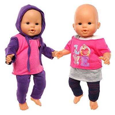Miunana 2 Set Fashion Kleidung Outfits für Baby Puppen, Puppenkleidung für 35-43 cm Puppen von Miunana