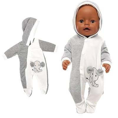 Miunana Kleidung Outfits für Baby Puppen, Puppenkleidung 43-48 cm (Elefant) von Miunana