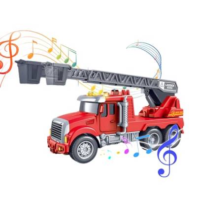 NGUMMS Reibungsfahrzeugspielzeug,Simulierte Spielzeugautos zum Zurückziehen mit Lichtern und Geräuschen | BAU-LKW-Spielzeug für Kinder, Jungen und Mädchen ab 4 Jahren, BAU-LKWs von NGUMMS