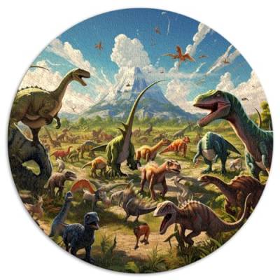 Dinosaurier-Weltspielzeug-Puzzle, 1000 Teile, Puzzles Erwachsene, Geschenke, hochwertiges 100% recyceltes Brett, Teenager, Kinder, 1000 Teile, Denksportaufgaben Erwachsene, 67,5 x 67,5 cm von NLEZIZ