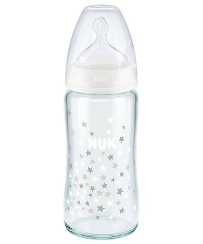 NUK First Choice Plus Glas-Babyflasche mit Temperature Control weiß 240ml von NUK