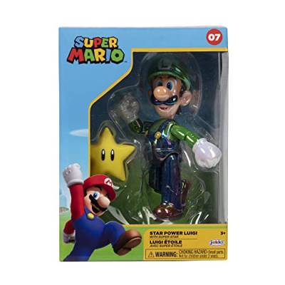 Nintendo Super Mario Figur Luigi w/Star in Sammlerbox, 10 cm von Nintendo