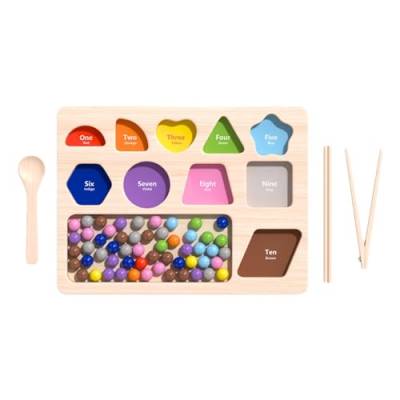 Nmkeqlos Montessori Zählperlen, Farbsortierperlen | Farbsortierendes Zahlenzählspielzeug | Puzzle-Sortierperlen-Spielzeug zum Lernen von Mathe-Spielen, Feinmotorik-Montessori-Clip-Perlen-Puzzle für von Nmkeqlos