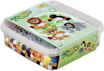Hama® Bügelperlen Box mit Perlen und Stiftplatten MAXI Wilde Tiere 8751 von No Name