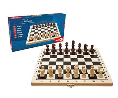 noris 606108014 Deluxe Schach, der beliebte Spieleklassiker aus Holz mit großen Holzfiguren, auch für unterwegs geeignet, ab 6 Jahren von Noris