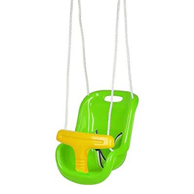 3-in-1-Schaukel für Kinder, verstellbarer Sitz, Schaukelgestell für Kinder mit Schaukelsitz, Armlehne und Sicherheitsgurt, Gartenschaukel für Babys (grün) von OHMG