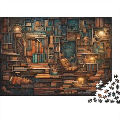 Eine Bibliothek voller alter Bücher, Puzzle, 1000 Teile für Erwachsene, Puzzle für Erwachsene, 1000 Teile, Lernspiele, ungelöstes Puzzle, 1000 Teile (75 x 50 cm) von ONDIAN