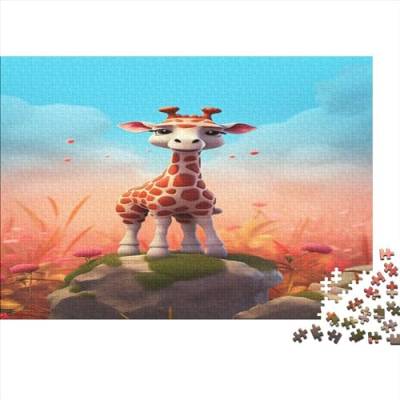 Niedliche Giraffe Puzzle Für Erwachsene 1000 Teile Krawattere Familie Challenging Games Wohnkultur Lernspiel Geburtstag Entspannung Und Intelligenz 1000pcs (75x50cm) von OPSREY