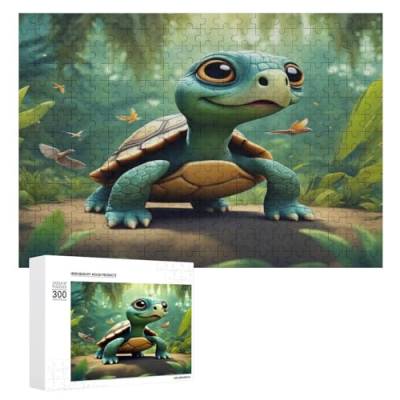 Cute Schildkröte – Puzzle 300 Teile, Holzpuzzle, Herausforderndes Geschicklichkeitsspiel Für Die Ganze Familie, Kinder Erwachsenenpuzzle Ab 12 Jahren （40×28cm） von PACUM
