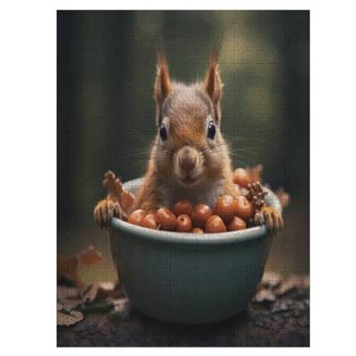 Tier Squirrel Holzpuzzle 500 Teile, Knobelspiele Für Erwachsene, Teenager, Puzzles Unmögliche - Kinder Puzzle Zimmer Deko （55×41cm） von PACUM