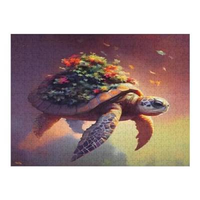Holzpuzzle 500 Teile, Meeresschildkröte Puzzles Erwachsene Und Kinder, Am Besten Für Die Familienspielsammlung - Puzzle （52×38cm） von PAZZK