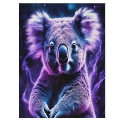 Koala Holzpuzzle 500 Stück Puzzles Für Erwachsene Teenager Stress Abbauen Familien-Puzzlespiel Poster 500-teiliges Puzzle Kinder Lernspiel Spielzeug Geschenk （55×41cm） von PAZZK