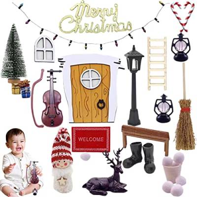 Dekoration für Haus, Weihnachtspuppe, Miniatur-Szenenmodelle, Spielzeug mit Feenholztür, Spielzeug für Kinder, Kinder, Cipliko von PERTID