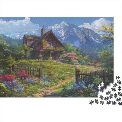 Bergdorf-Hütte 1000 Teile Puzzles Erwachsene Wohnkultur Educational Game Geburtstag Family Challenging Games Entspannung Und Intelligenz 1000pcs (75x50cm) von PFYWZJDDTTBD