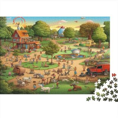 The Dog Park 1000 Teile Cozy Style Puzzles Für Erwachsene Moderne Wohnkultur Family Challenging Games Lernspiel Geburtstag Stress Relief 1000pcs (75x50cm) von PHLEPS