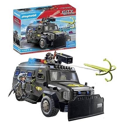 PLAYMOBIL City Action 71144 SWAT-Geländefahrzeug, modernes SEK-Geländefahrzeug mit Licht und Sound, Spielzeug für Kinder ab 5 Jahren von PLAYMOBIL