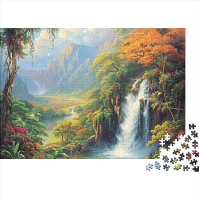 Dschungel Wasserfall Puzzle 300 Teile Geeignet Für Erwachsene Dschungel Wasserfall Holzspielzeug Herausfordernd 300pcs (40x28cm) von PMVCFRXA