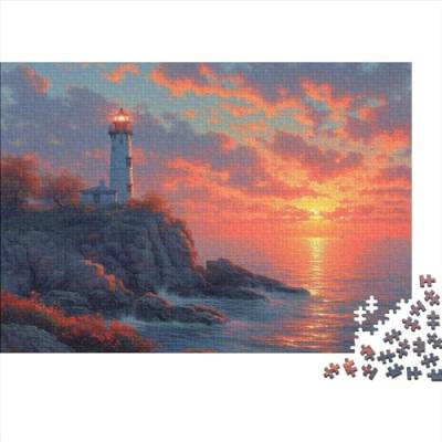 Leuchtturm an der Küste Puzzles 1000 Teile Für Erwachsene Family Challenging Games Educational Game Geburtstag Home Decor Stress Relief Toy 1000pcs (75x50cm) von PPSOAP