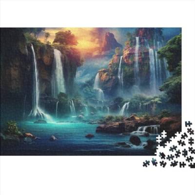 Wald Wasserfall Puzzles 1000 Teile Für Erwachsene Family Challenging Games Educational Game Geburtstag Home Decor Stress Relief Toy 1000pcs (75x50cm) von PPSOAP