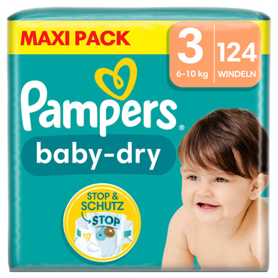 Pampers Baby-Dry Windeln, Gr. 3, 6-10kg, Maxi Pack (1 x 124 Windeln) von Pampers